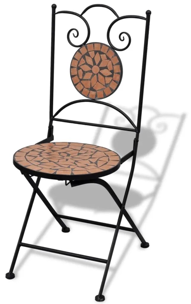 Sedie da bistrot pieghevoli 2 pz in ceramica terracotta