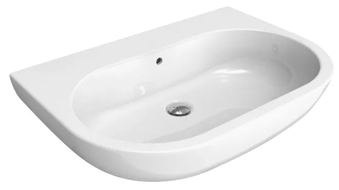 Flaminia Pass lavabo 72x50 da appoggio o sospeso con piano rubinetteria in ceramica bianco