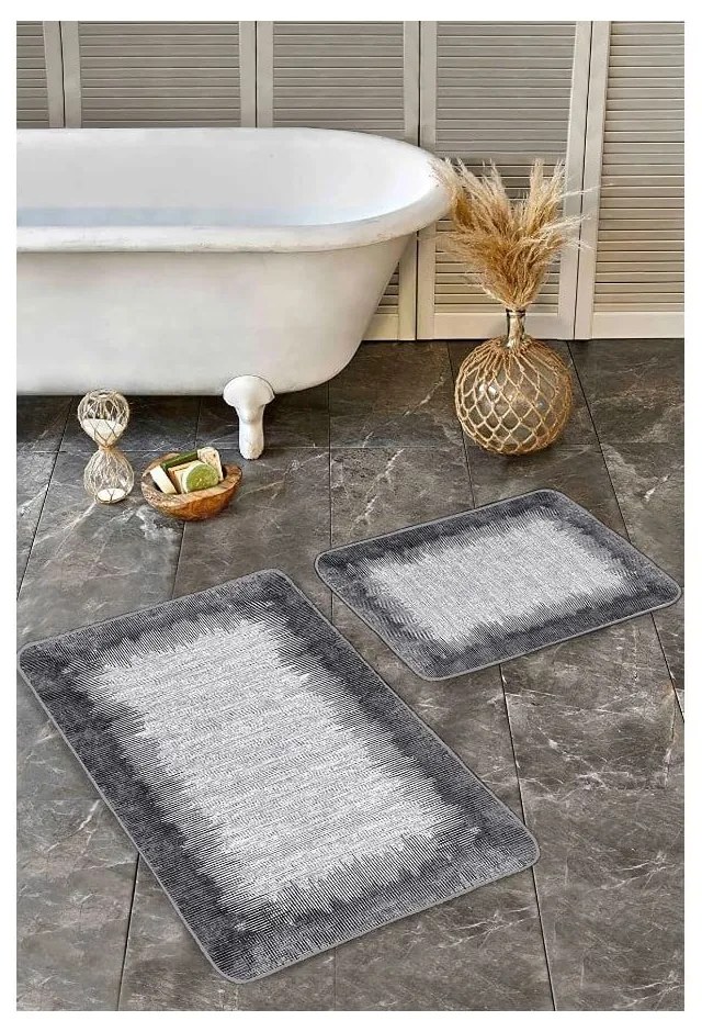 Tappetini da bagno grigio-nero in set di 2 pezzi 60x100 cm - Mila Home
