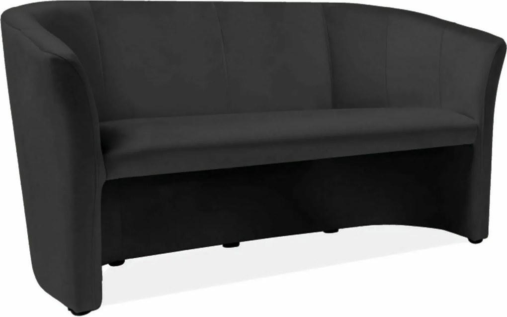 Divano TM-3 Velvet in velluto nero – 160x60x76 cm