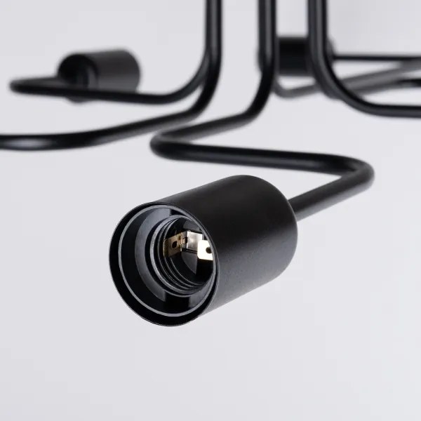 Sollux SL.1447 - Lampadario a plafone VECTOR 6xE27/15W/230V nero