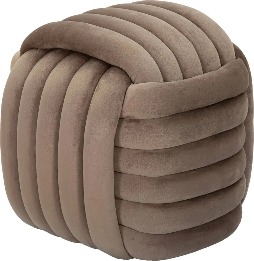 Poggiapiedi in velluto grigio-marrone Softy - Mauro Ferretti