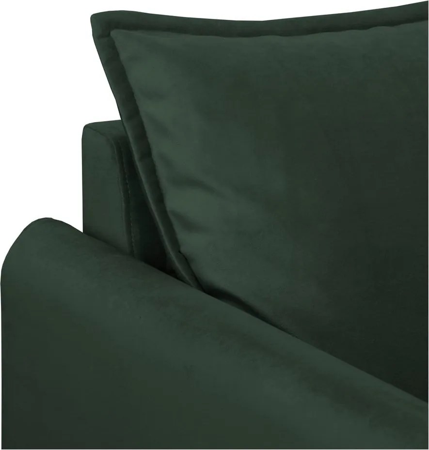 Divano verde scuro con rivestimento in velluto 138 cm Juli – Ropez