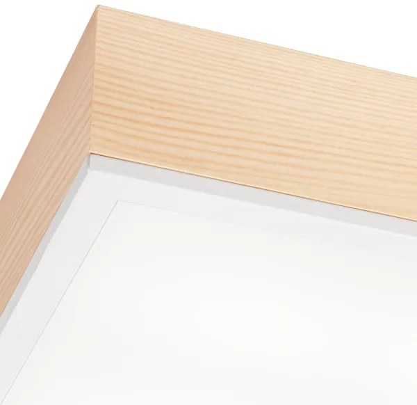 Plafoniera NATURAL SQUARE 4xE27/15W/230V 39x39 cm pino/bianco