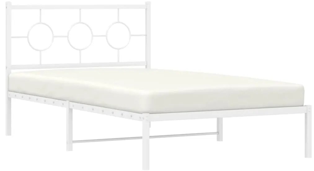 Giroletto con testiera metallo bianco 107x203 cm