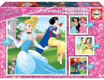 Set di 4 Puzzle   Princesses Disney Magical         16 x 16 cm