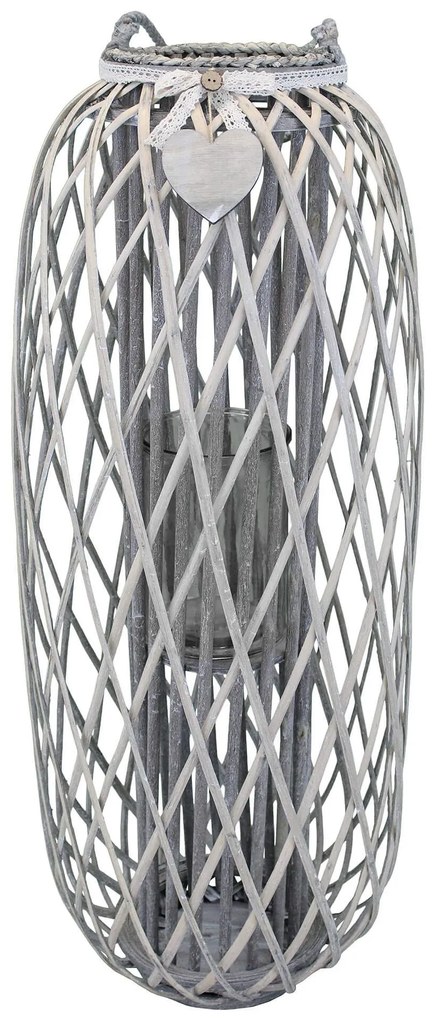 GENEVIEVE - lanterna in vimini tondo 21 x 106 cm