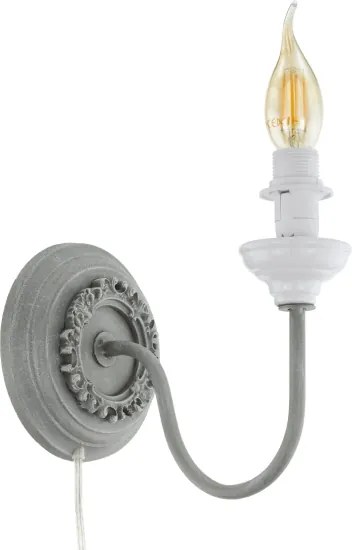 Eglo 33003 - Lampada da parete 1xE14/40W/230V grigia