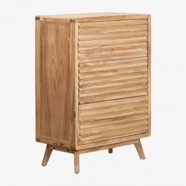 Cassettiera In Legno Deleyna Marrone Legno Naturale - Sklum