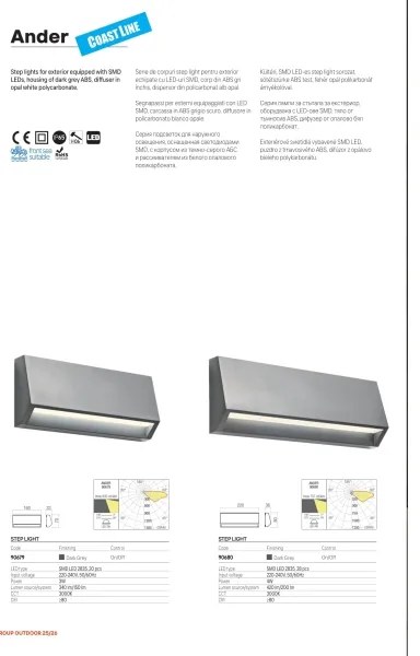 Redo 90680 - Lampada orientativa da esterno ANDER LED/4W/230V 3000K IP65 antracite