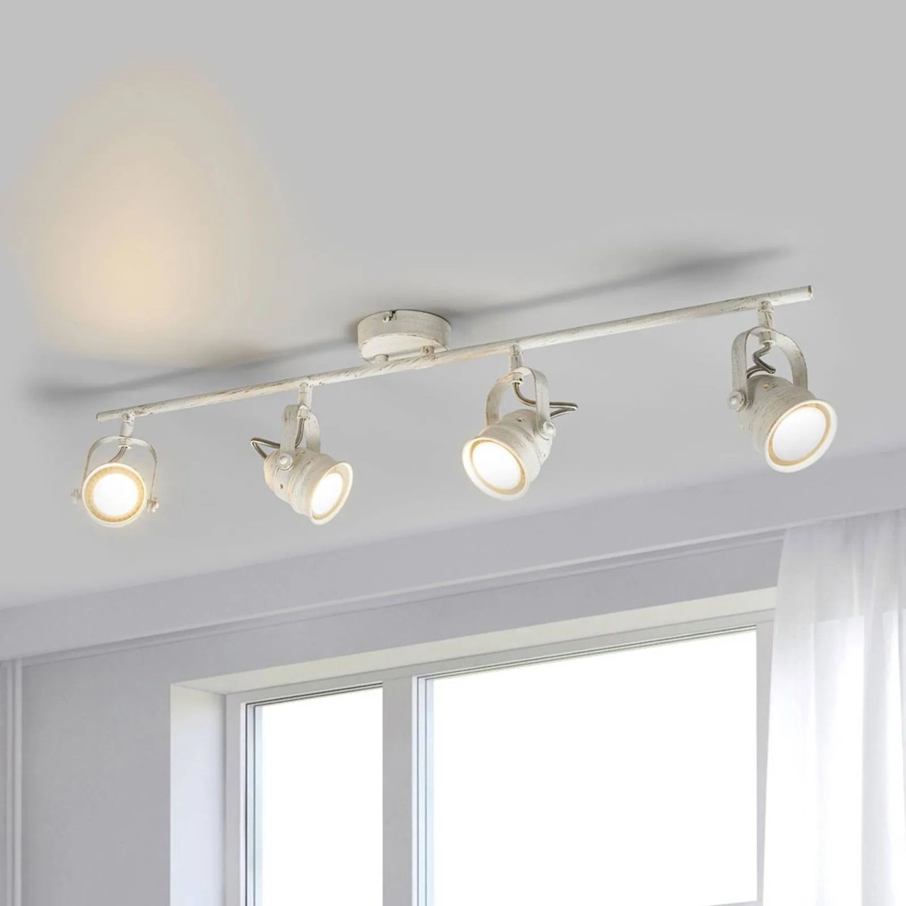 Lindby fatto da soffitto Leonor, a 4 luci, bianco, metallo, 78 cm