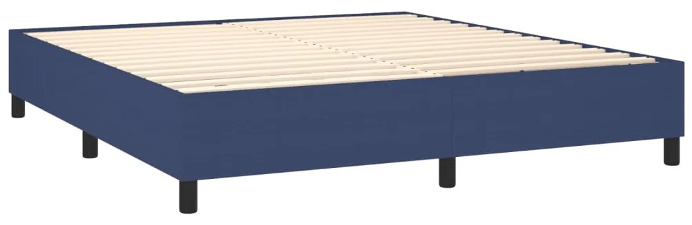 Letto a molle con materasso e led blu 160x200 cm in tessuto