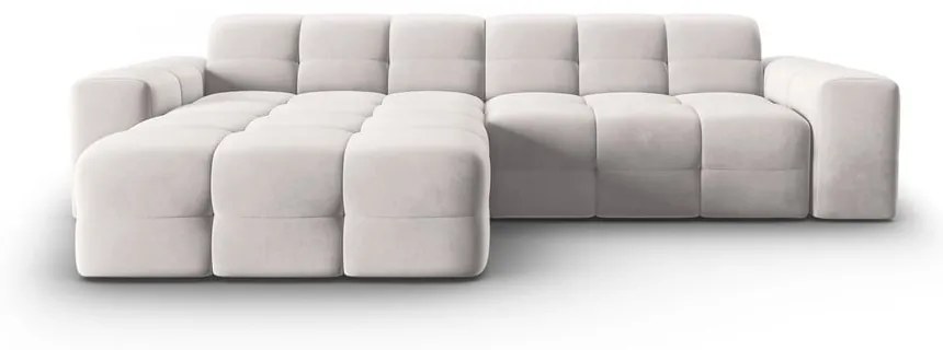 Divano angolare in velluto grigio chiaro (angolo sinistro) Kendal - Micadoni Home