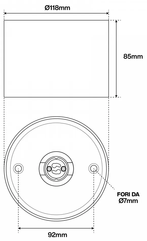 Applique da soffitto per lampade AR111 Fissa Nera Colore del corpo Nero