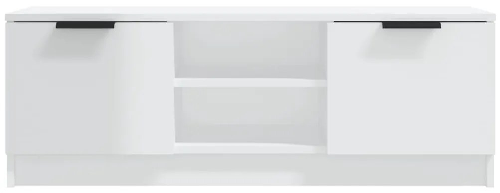 Mobile porta tv bianco lucido 102x35x36,5 cm legno multistrato