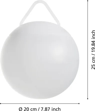 Eglo 75815 - Lampada esterna LED RGB dimmerabile POGGIOBELLO LED/2600 mAh IP44 bianca + telecomando