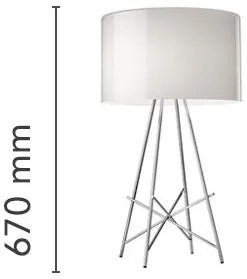 Flos Ray Table Lampada Da Tavolo H.67 cm a luce diffusa con dimmer in alluminio Nero lucido