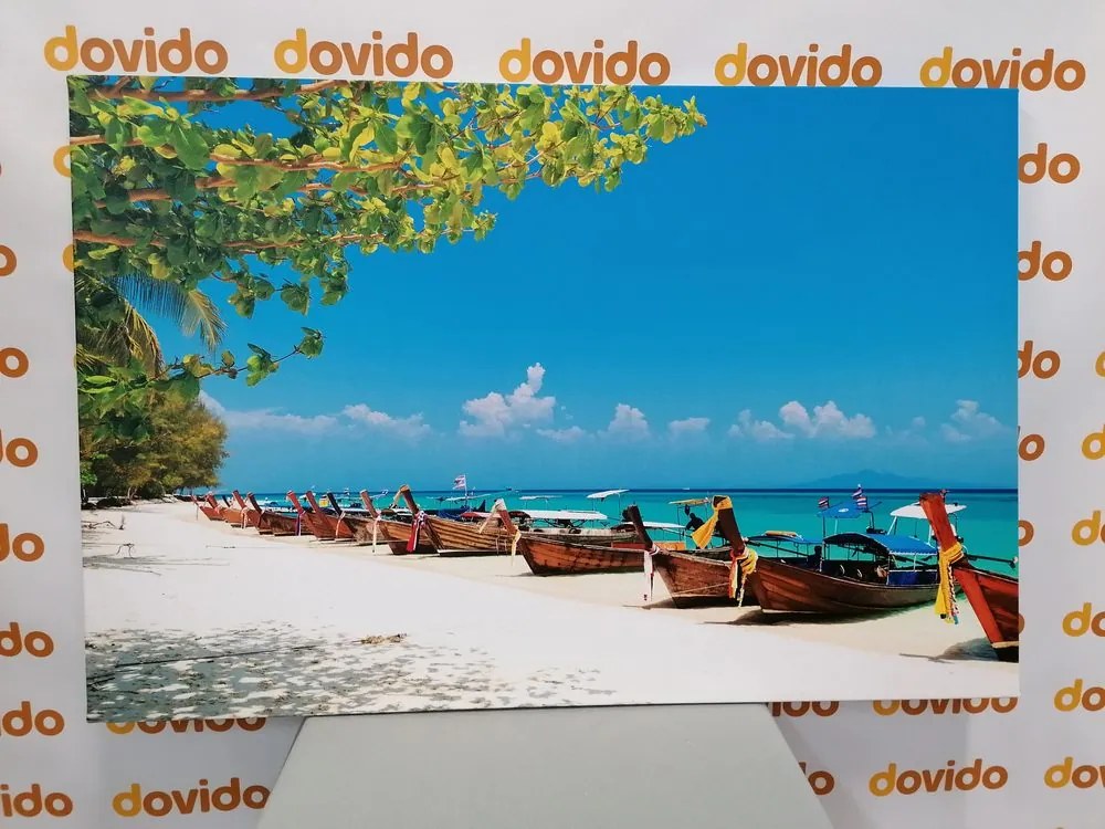 Stampa su tela – Spiaggia di sabbia bianca sull'isola di Bamboo