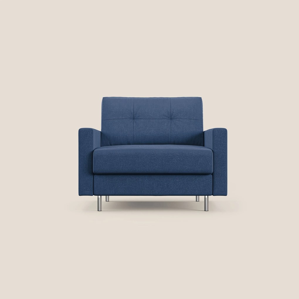 Megan poltrona letto in microfibra smacchiabile T11 blu