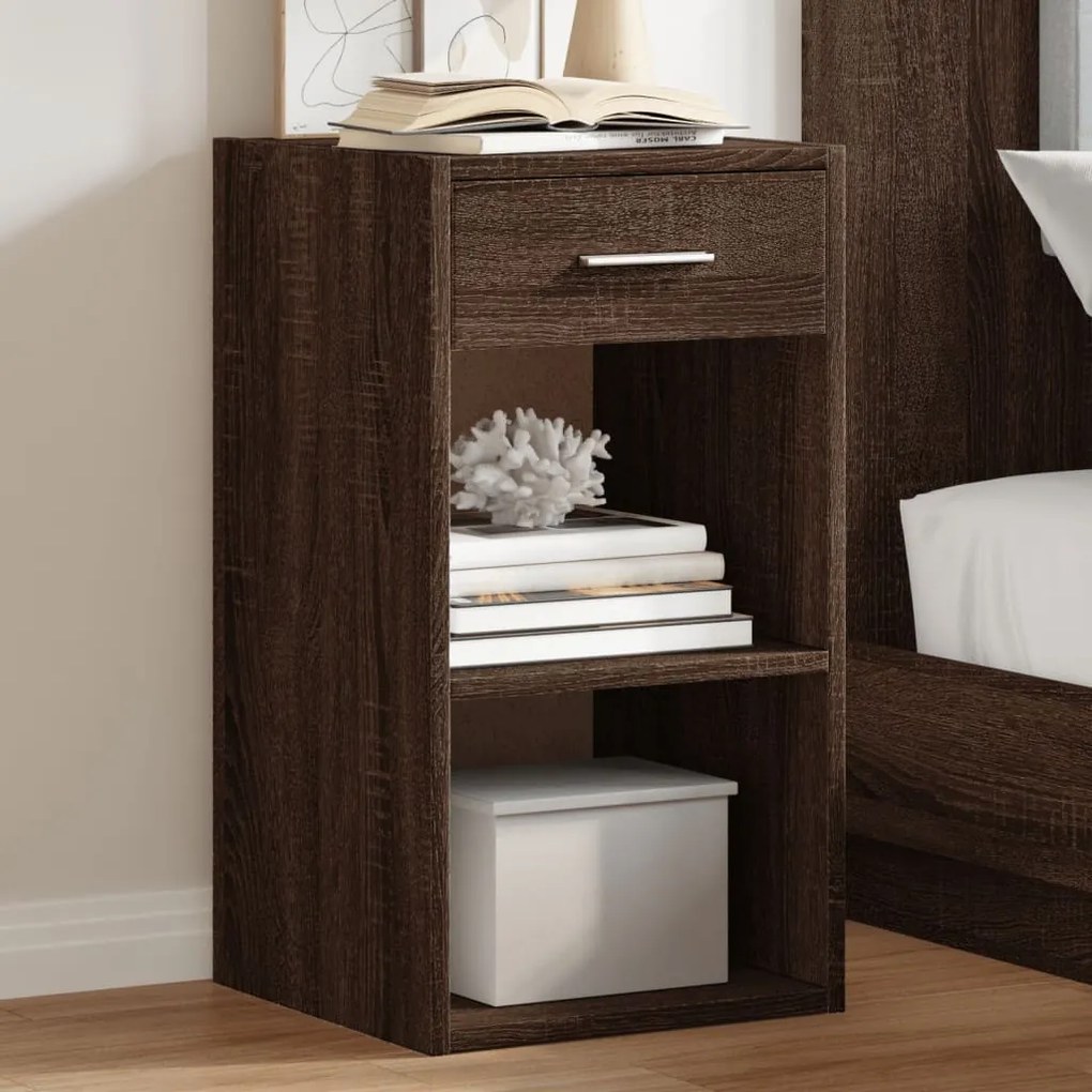 Comodino Rovere Marrone 35x34x65 Cm İn Legno Multistrato /