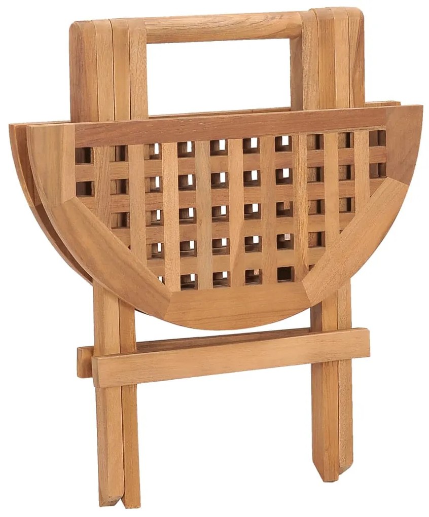 Set da pranzo giardino pieghevole 3 pz cuscino massello di teak