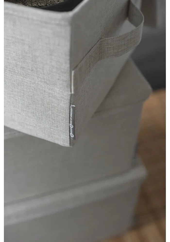 Scatola con coperchio beige in tessuto 35x26x19 cm Soft Storage – Bigso