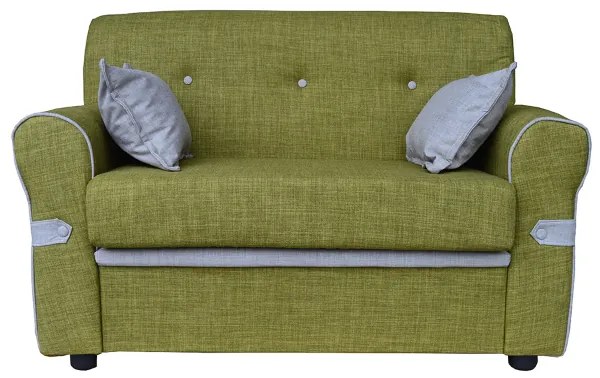 Divano 2 posti 124 cm con cuscini in tessuto ERMES Verde