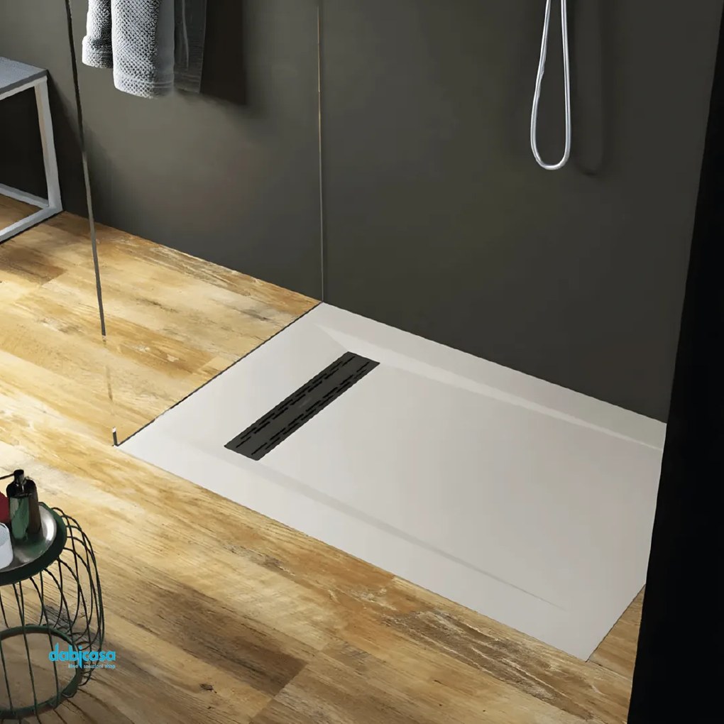 RelaxDesign "Rive Side Solid" Piatto Doccia In Marmoresina Da 100x110 Bianco