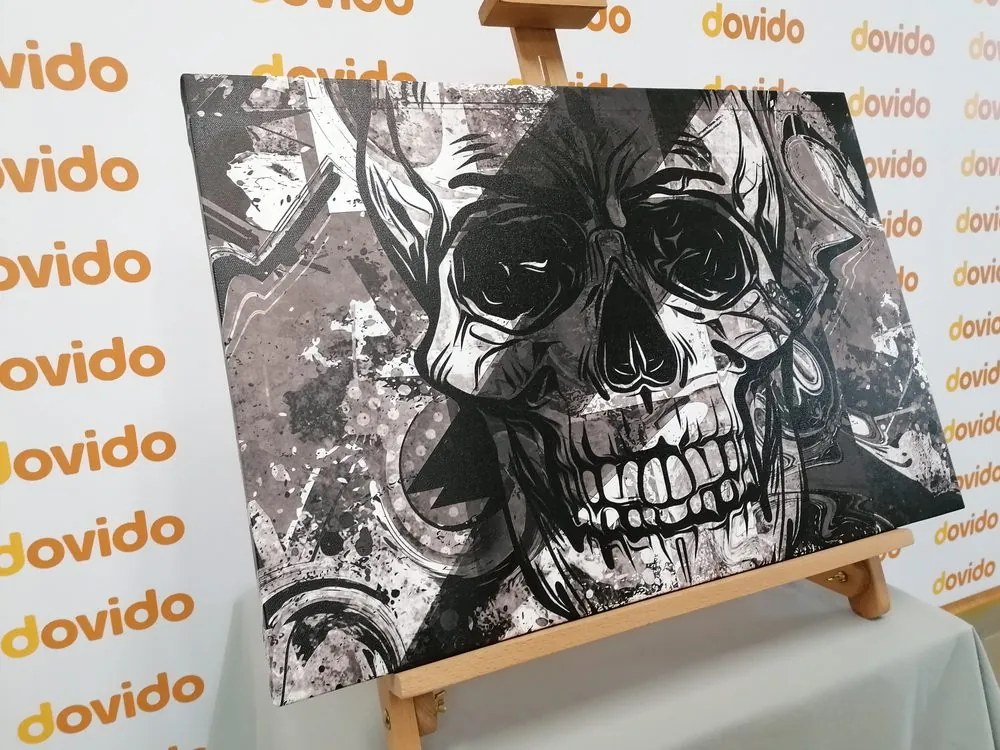 Stampa su tela – Teschio in bianco e nero