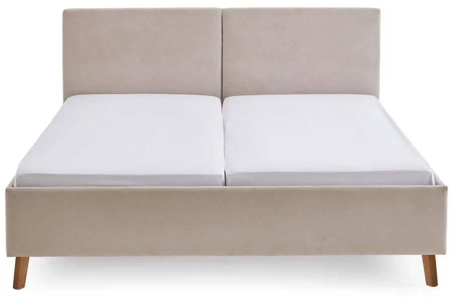 Letto matrimoniale imbottito beige con rete inclusa 180x200 cm Piano – Meise Möbel