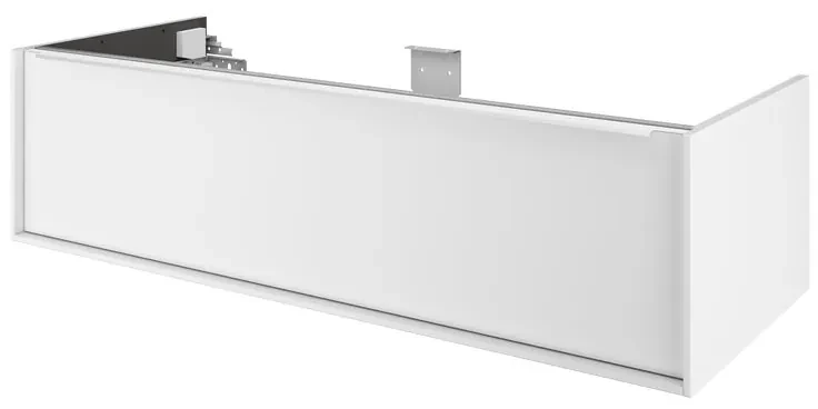 Mobile da bagno sotto lavabo SENSEA Neo marrone laccato lucido L 120 x H 32 x P 48 cm 1 cassetto, lavabo non incluso