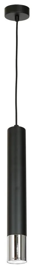 Lampadario a sospensione con filo NEST 1xGU10/8W/230V nero/cromo lucido