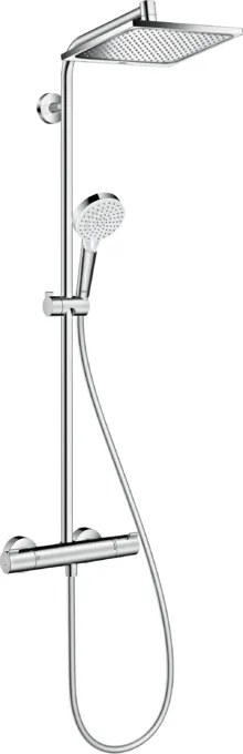 Colonna doccia con miscelatore E240 soffione quadro e doccetta 1jet Ecosmart Cromo Hansgrohe Crometta 27281000