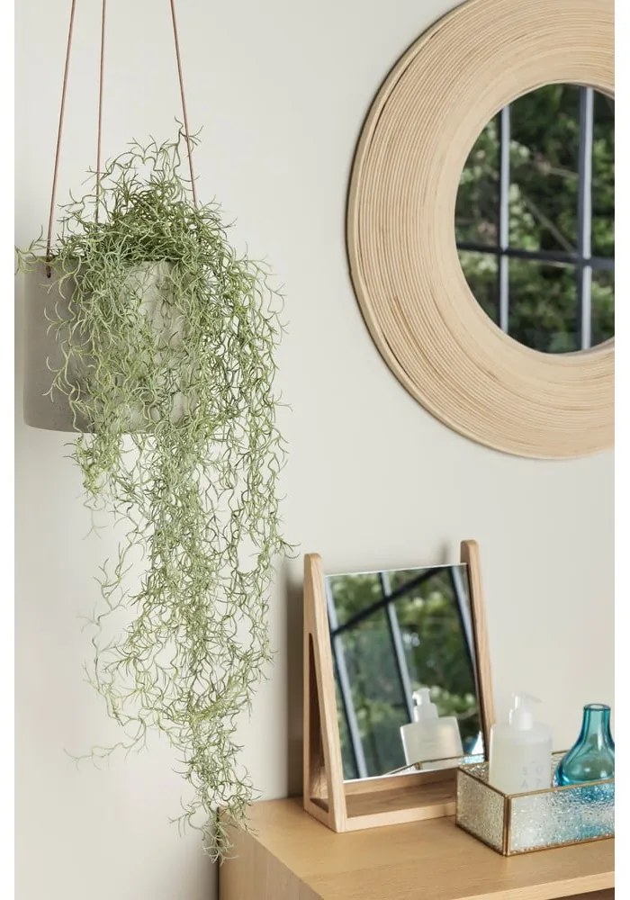 Specchio da appendere con cornice in bambù ø 60 cm Blush - Hübsch