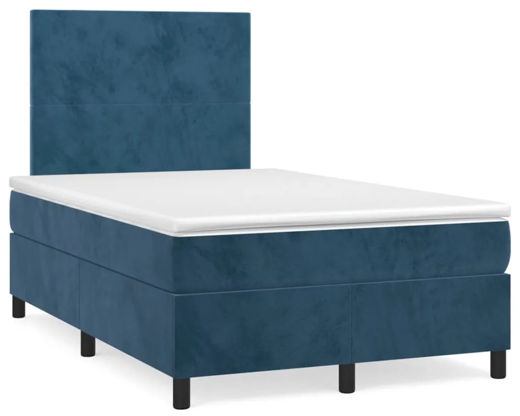 Giroletto A Molle Con Materasso Blu Scuro 120x190 Cm İn Velluto /