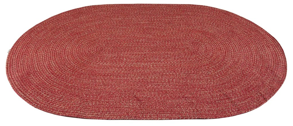 Tappeto ovale tessuto a mano rosso terra 230x160 cm