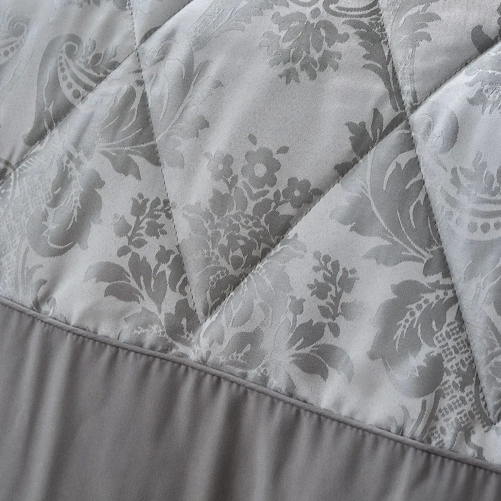 Copriletto grigio trapuntato Jacquard, 240 x 260 cm Damask Jacquard - Catherine Lansfield