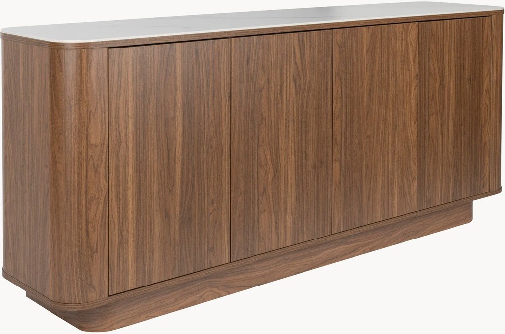 Credenza alta con piano effetto marmo Almira