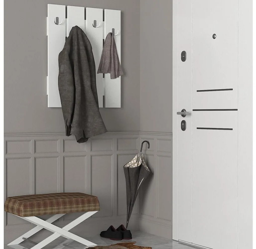 Appendiabiti da parete ANITA 80x64,7 cm bianco