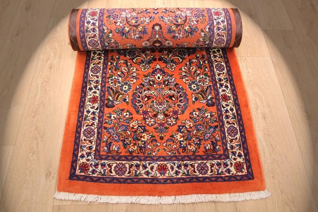Sarouk Tappeto 310x80 (Iran) Annodato A Mano