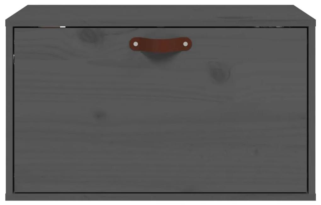 Pensile grigio 60x30x35 cm in legno massello di pino
