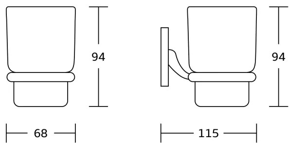 Aqualine - Portaspazzolino a parete RUMBA bianco latte vetro/cromo lucido