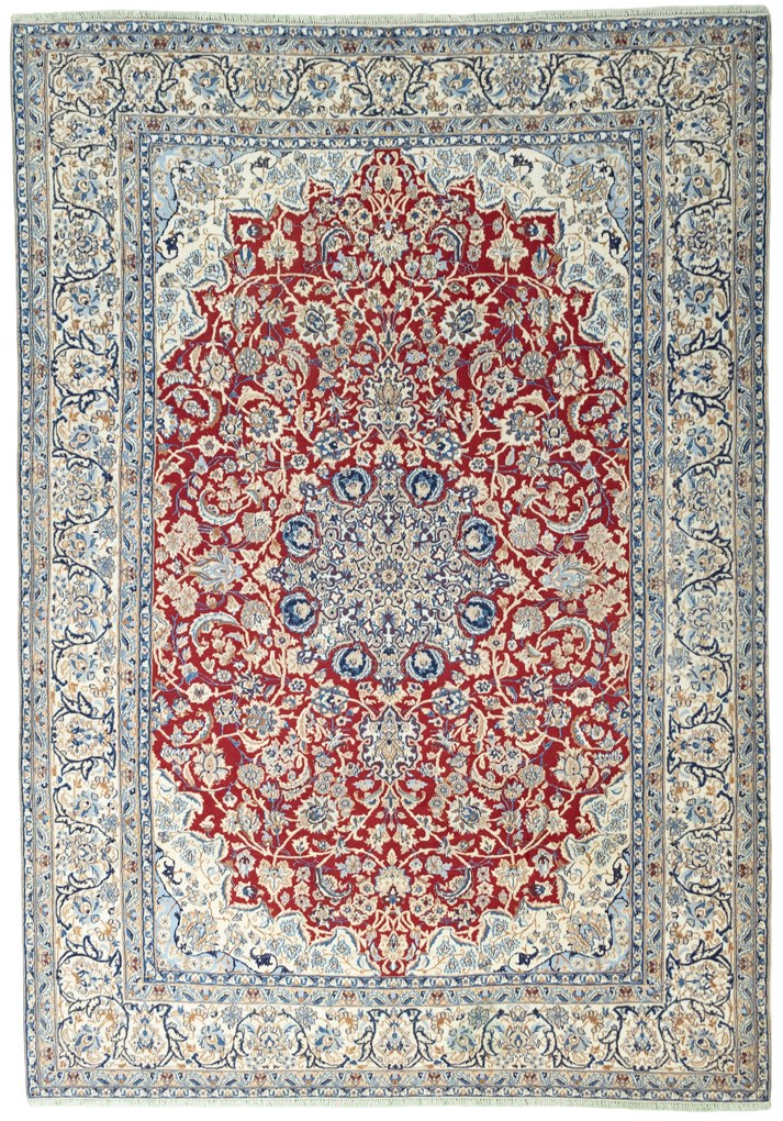 Nain Tappeto persiano 360x250 Rosso (Iran) Annodato A Mano