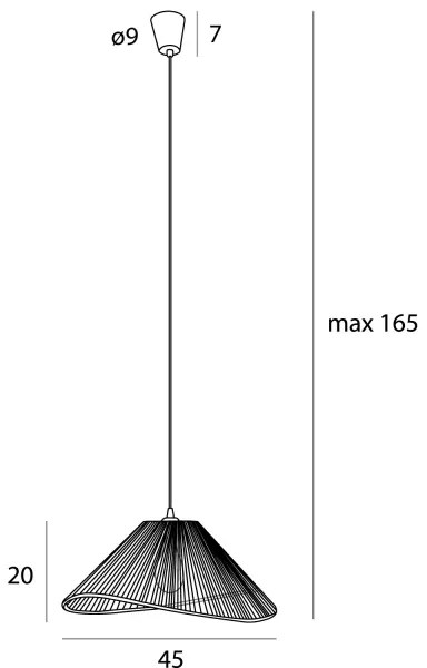 MAXLIGHT P0579 - Lampadario a sospensione con filo AMALFI 1xE27/15W/230V diametro 45 cm nero
