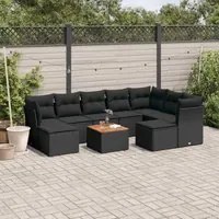 Set Divani da Giardino 10pz con Cuscini in Polyrattan Nerocod mxl 87925