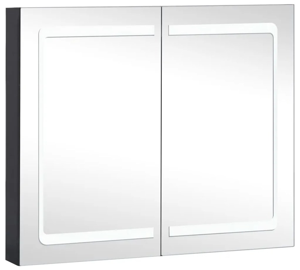 Armadietto bagno con specchio e led 80x12,2x68 cm