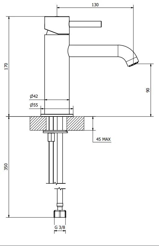 Miscelatore lavabo con scarico click clack cromo 73303 Jabil