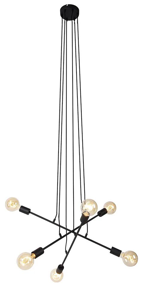 Lampada a sospensione moderna nera 80 cm 6 luci - Sydney