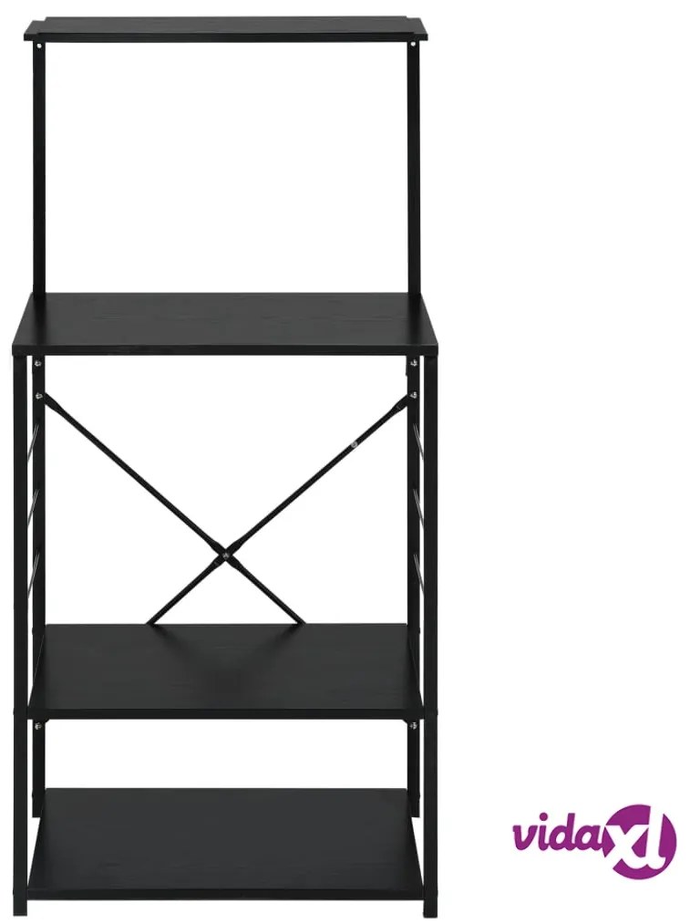 vidaXL Mobile per Microonde Nero 60x39,6x123 cm Legno Multistrato