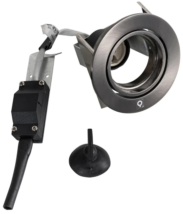 Set van 6 moderne inbouwspots gunmetal GU10 50mm rond kantelbaar - Cisco